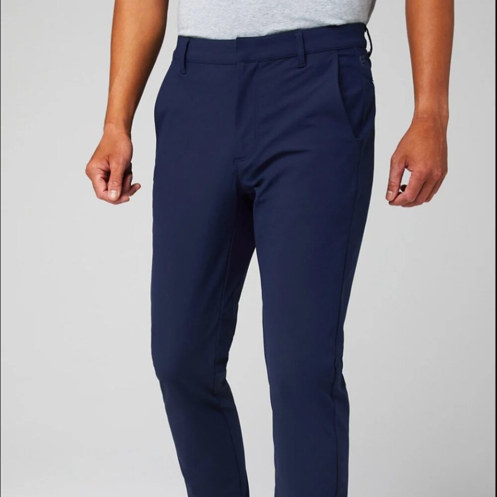 Fabletics The Don Trouser, Slim Fit, Deep Navy, 30WX30L, EUC
